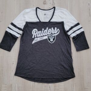 NFL Team Apparel Womens Raiders 3/4 Sleeve Tee